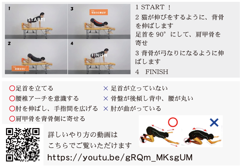脊柱伸展ストレッチingの様子